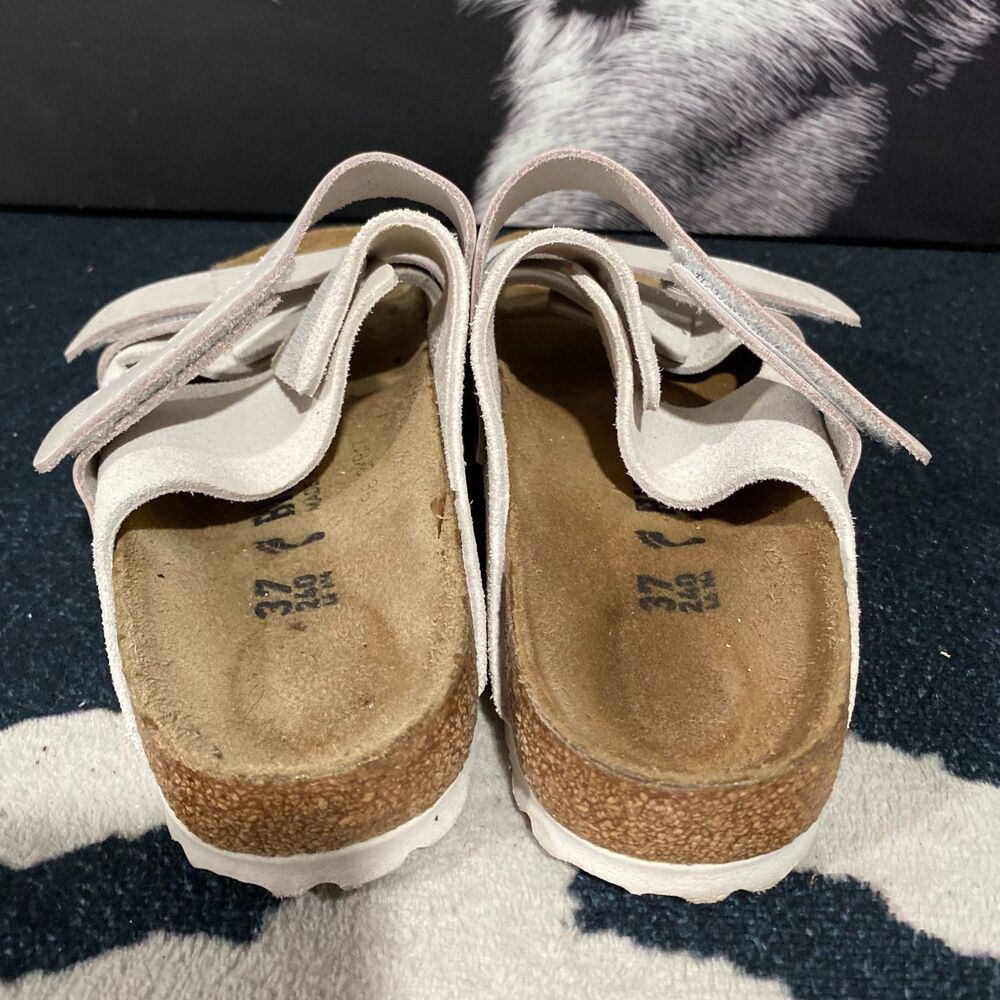 Birkenstock Uji 1024800 Slide Sandal Unisex M4/W6 White Suede Slip-On Casual - Picture 8 of 9